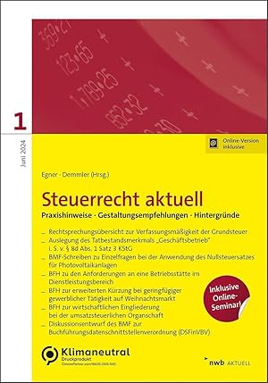 Bild des Verkufers fr NWB Steuerrecht aktuell 1/2024 zum Verkauf von moluna