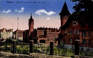 Bild des Verkufers fr Ansichtskarte / Postkarte Plauen im Vogtland, Kaserne des 10. Inf. Regt. No. 134. zum Verkauf von akpool GmbH