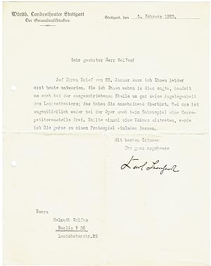 Bild des Verk�ufers f�r Ms. Brief mit eigenh. Unterschrift. zum Verkauf von Kotte Autographs GmbH