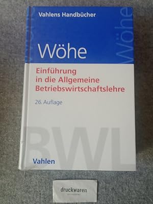 Bild des Verkufers fr Einfhrung in die Allgemeine Betriebswirtschaftslehre. zum Verkauf von Druckwaren Antiquariat