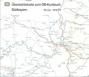 Bild des Verkufers fr bersichtskarte zum DB-Kursbuch Sdbayern Winter 1978/79. zum Verkauf von Versandantiquariat  Rainer Wlfel