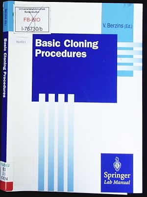 Immagine del venditore per Basic cloning procedures. venduto da Antiquariat Bookfarm