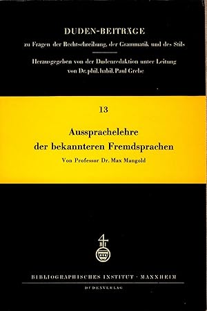 Bild des Verk�ufers f�r Aussprachelehre der bekannteren Fremdsprachen zum Verkauf von avelibro OHG