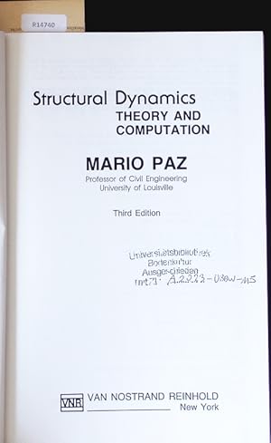 Image du vendeur pour Structural Dynamics. Theory and Computation. Third Edition. mis en vente par Antiquariat Bookfarm