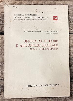 Immagine del venditore per Offesa al pudore e all'onore sessuale nella giurisprudenza venduto da Librerie Dedalus e Minotauro