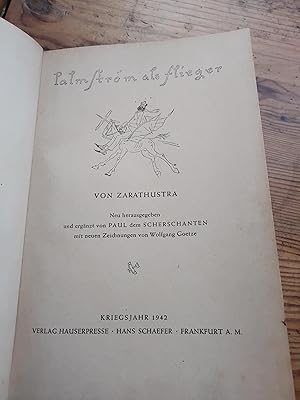 Seller image for Palmstr�m als Flieger. Neu herausgegeben und erg�nzt von Paul dem Scherschanten (d. i. Paul G. Ehrhardt). Mit neuen Zeichnungen von Wolfgang Goetze for sale by Windau Antiquariat