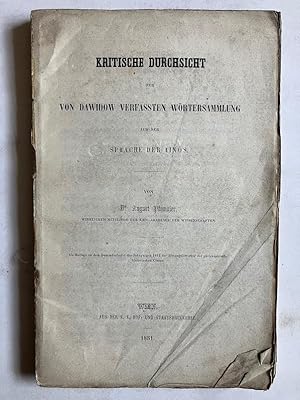 Kritische Durchsicht der von Dawidow verfassten Wörtersammlung aus der Sprache der Aino's