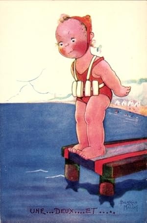 Bild des Verk�ufers f�r K�nstler Ansichtskarte / Postkarte Mallet, Beatrice, M�dchen vor dem Sprung ins Wasser zum Verkauf von akpool.de - akpool GmbH