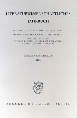 Bild des Verk�ufers f�r Literaturwissenschaftliches Jahrbuch.Bd.46/2005 | 46. Band (2005). zum Verkauf von preigu