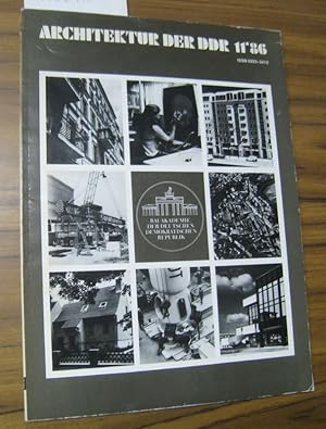 Immagine del venditore per Architektur der DDR - Ausgabe November 1986. XXXV. Jahrgang. Aus dem Inhalt: Zum 35. Jahrestag der Bauakademie der DDR / St�dtebau und Architekturforschung vor neuen Aufgaben / St�dtebauliche Reproduktionsbedingungen und Generalbebauungsplanung u.v.a. venduto da Antiquariat Carl Wegner
