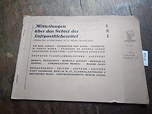 Bild des Verk�ufers f�r Mitteilungen �ber das Gebiet der Luftpostklebezettel 1935 Nummer 15 zum Verkauf von Windau Antiquariat