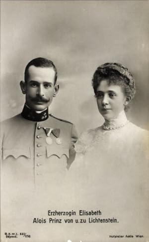 Ansichtskarte / Postkarte Erzherzogin Elisabeth, Alois Prinz von und zu Liechtenstein