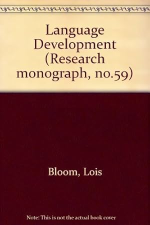 Image du vendeur pour Language Development; Form and Function in Emerging Grammars. mis en vente par Solr Books