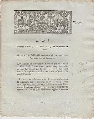 Loi relative aux Officier de Gardes Nationaux volontaires 1792 Loi relative aux Officier de Gardes Nationaux volontaires 1792