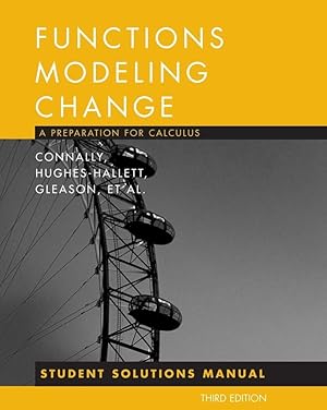 Bild des Verkufers fr Functons Modeling Change: A Preparation for Calculus zum Verkauf von Bay State Book Company