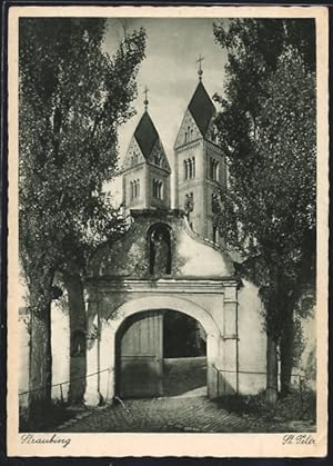 Bild des Verk�ufers f�r Ansichtskarte Straubing, Eingang zur St. Peter Kirche zum Verkauf von Bartko-Reher