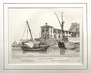 Bild des Verk�ufers f�r Site Pittoresque, Bateau Espagnol, Arriere d' un Pinque Genois zum Verkauf von Frame