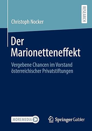 Imagen del vendedor de Der Marionetteneffekt | Vergebene Chancen im Vorstand �sterreichischer Privatstiftungen a la venta por preigu
