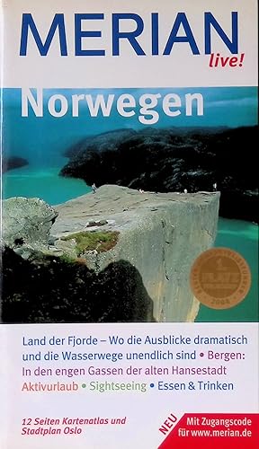 Bild des Verk�ufers f�r Norwegen : [Land der Fjorde - wo die Ausblicke dramatisch und die Wasserwege unendlich sind ; Bergen: in den engen Gassen der alten Hansestadt ; Aktivurlaub, Sightseeing, Essen & Trinken ; 12 Seiten Kartenatlas und Stadtplan Oslo ; neu mit Zugangscode f�r www. merian.de]. Merian live! zum Verkauf von books4less (Versandantiquariat Petra Gros GmbH & Co. KG)