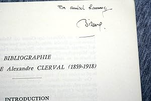 Imagen del vendedor de BIBLIOGRAPHIE DU CHANOINE CLERVAL a la venta por Librairie RAIMOND