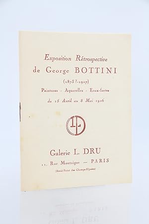 Bild des Verk�ufers f�r Calatogue de l'exposition r�trospective des oeuvres de George Bottini � la galerie Dru zum Verkauf von Librairie Le Feu Follet