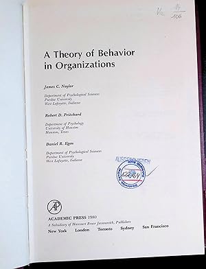 Bild des Verkufers fr A Theory of Behaviour in Organizations zum Verkauf von books4less (Versandantiquariat Petra Gros GmbH & Co. KG)