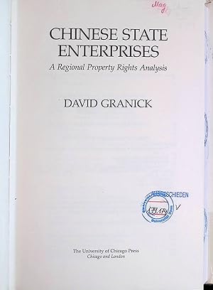 Bild des Verk�ufers f�r Chinese State Enterprises: A Regional Property Rights Analysis zum Verkauf von books4less (Versandantiquariat Petra Gros GmbH & Co. KG)