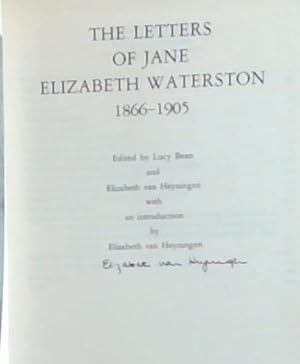 Seller image for The letters of Jane Elizabeth Waterston, 1866-1905 (Van Riebeek Society publications : second series no. 14) [signed] for sale by Chapter 1