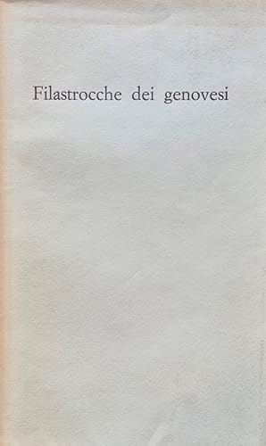 Bild des Verk�ufers f�r Filastrocche dei genovesi zum Verkauf von Antica Libreria di Bugliarello Bruno S.A.S.