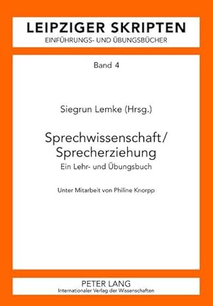 Bild des Verkufers fr Sprechwissenschaft/Sprecherziehung zum Verkauf von buchversandmimpf2000