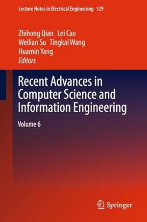 Bild des Verk�ufers f�r Recent Advances in Computer Science and Information Engineering zum Verkauf von buchversandmimpf2000