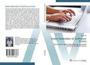 Bild des Verk�ufers f�r Static Detection of Software Errors zum Verkauf von buchversandmimpf2000