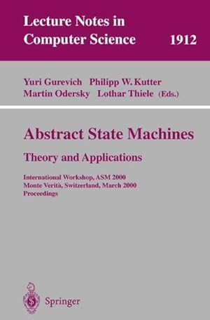 Seller image for Abstract State Machines - Theory and Applications for sale by buchversandmimpf2000