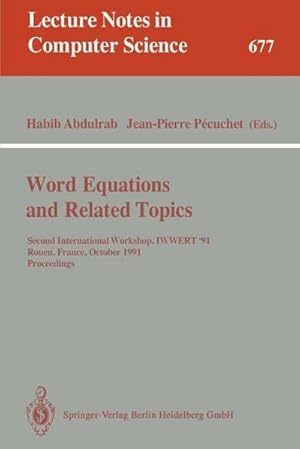 Immagine del venditore per Word Equations and Related Topics venduto da buchversandmimpf2000