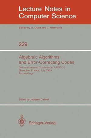 Image du vendeur pour Algebraic Algorithms and Error-Correcting Codes mis en vente par buchversandmimpf2000
