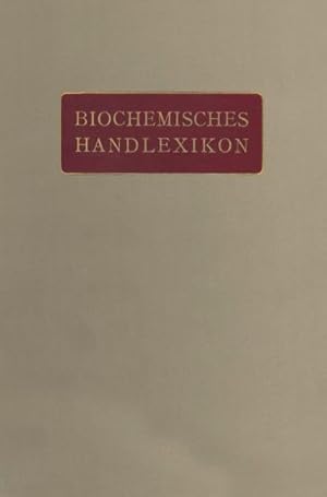 Imagen del vendedor de Biochemisches Handlexikon a la venta por buchversandmimpf2000