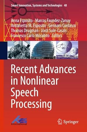 Bild des Verkufers fr Recent Advances in Nonlinear Speech Processing zum Verkauf von buchversandmimpf2000