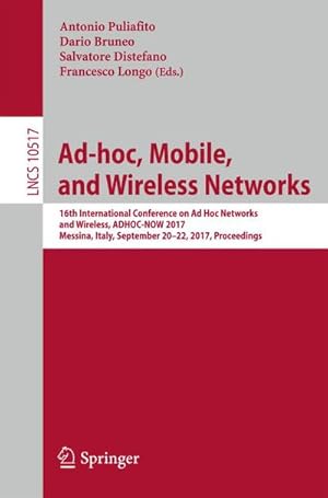 Bild des Verkufers fr Ad-hoc, Mobile, and Wireless Networks zum Verkauf von buchversandmimpf2000