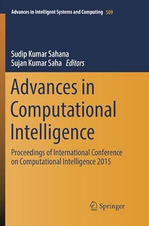 Bild des Verk�ufers f�r Advances in Computational Intelligence zum Verkauf von buchversandmimpf2000