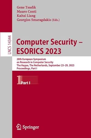 Bild des Verkufers fr Computer Security  ESORICS 2023 zum Verkauf von buchversandmimpf2000