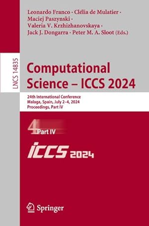 Image du vendeur pour Computational Science - ICCS 2024 mis en vente par buchversandmimpf2000