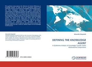 Bild des Verkufers fr DEFINING THE KNOWLEDGE AGENT zum Verkauf von buchversandmimpf2000