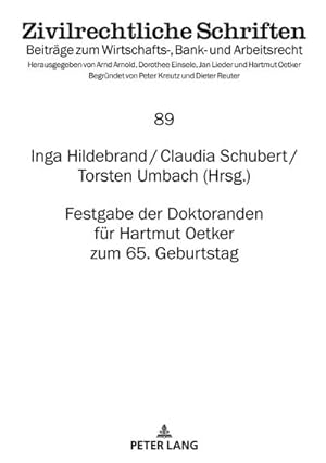 Bild des Verk�ufers f�r Festgabe der Doktoranden f�r Hartmut Oetker zum 65. Geburtstag zum Verkauf von buchversandmimpf2000