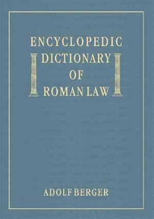 Imagen del vendedor de Encyclopedic Dictionary of Roman Law a la venta por GreatBookPricesUK