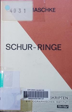 Bild des Verk�ufers f�r Schur-Ringe Olaf Tamaschke. BI-Hochschultaschenb�cher 735. zum Verkauf von Antiquariat Bookfarm