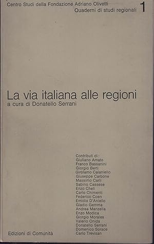Imagen del vendedor de La via italiana alle regioni a la venta por MULTI BOOK