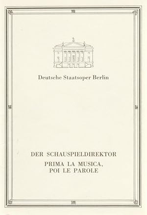 Bild des Verkufers fr Programmheft Wolfgang Amadeus Mozart / Antonio Salieri DER SCHAUSPIELDIREKTOR / PRIMA LA MUSICA POI LE PAROLE Premiere 5. Oktober 1989 zum Verkauf von Programmhefte24 Schauspiel und Musiktheater der letzten 150 Jahre