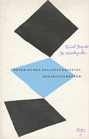 Bild des Verkufers fr Programmheft Der Kreidegarten. Komdie von Enid Bagnold 11. Oktober 1956 Residenztheater Spielzeit 1956 / 57 Heft 1 zum Verkauf von Programmhefte24 Schauspiel und Musiktheater der letzten 150 Jahre