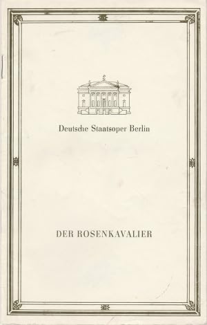 Bild des Verkufers fr Programmheft Richard Strauss DER ROSENKAVALIER 4. Juni 1992 zum Verkauf von Programmhefte24 Schauspiel und Musiktheater der letzten 150 Jahre
