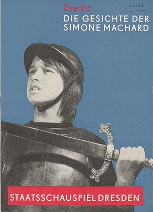 Bild des Verkufers fr Programmheft Bertolt Brecht: DIE GESICHTE DER SIMONE MACHARD Spielzeit 1962 / 63 zum Verkauf von Programmhefte24 Schauspiel und Musiktheater der letzten 150 Jahre